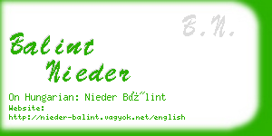 balint nieder business card